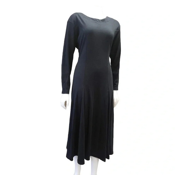 Daniel Hechter Maxi Black Long Sleeve Dress Size 12 - Picture 8 of 10